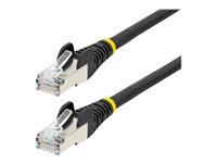 StarTech.com 2m CAT6a Ethernet Cable - Black - Low Smoke Zero Halogen (LSZH) - 10GbE 500MHz 100W PoE++ Snagless RJ-45 w/Strain Reliefs S/FTP Network Patch Cord - Cordon de raccordement - RJ-45 (M) pour RJ-45 (M) - 2 m - S/FTP - CAT 6a - IEEE 802.3bt - sans halogène, moulé, sans crochet, bloqué - noir NLBK-2M-CAT6A-PATCH