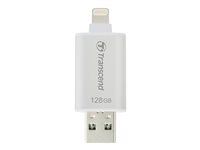 Transcend JetDrive Go 300 - Clé USB - 128 Go - USB 3.0 / Lightning - argent TS128GJDG300S