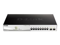 D-Link Web Smart DGS-1210-10MP - Commutateur - C2+ - intelligent - 8 x 10/100/1000 (PoE+) + 2 x Gigabit SFP - de bureau - PoE+ (130 W) DGS-1210-10MP