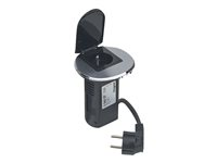 C2G Power Desk Grommet USB Charger - Adaptateur pour prise d'alimentation - bipolaire (F) pour alimentation (M) - 2 m - noir - France 80849