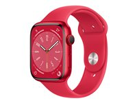 Apple Watch Series 8 (GPS + Cellular) - (PRODUCT) RED - 45 mm - aluminium rouge - montre intelligente avec bande sport - fluoroélastomère - rouge - taille du bracelet : Normal - 32 Go - Wi-Fi, LTE, Bluetooth, UWB - 4G - 38.8 g MNKA3NF/A