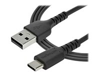 StarTech.com Câble de Chargement 2m USB A vers USB C - Cordon USB 2.0 vers USB-C à Charge/Synchronisation Rapides - Gaine TPE en Fibre Aramide M/M 3A Noir - Samsung S10/iPad Pro/Pixel (RUSB2AC2MB) - Câble USB - USB (M) droit pour 24 pin USB-C (M) droit - Thunderbolt 3 / USB 2.0 - 2 m - noir - pour P/N: CDP2HDUACP2, SECTBLTDT, STNDTBLTMOB RUSB2AC2MB