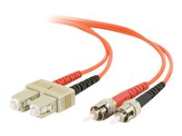 C2G ST-ST 50/125 OM2 Duplex Multimode PVC Fiber Optic Cable (LSZH) - Cordon de raccordement - ST multi-mode (M) pour ST multi-mode (M) - 30 m - fibre optique - duplex - 50 / 125 microns - OM2 - sans halogène - orange 85476