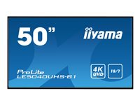 iiyama ProLite LE5040UHS-B1 - Classe de diagonale 50" écran LCD rétro-éclairé par LED - signalisation numérique - 4K UHD (2160p) 3840 x 2160 - noir mat LE5040UHS-B1