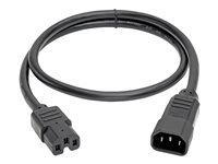 Tripp Lite 3ft Computer Power Cord Cable C14 to C15 Heavy Duty 15A 14AWG 3' - Câble d'alimentation - IEC 60320 C15 pour IEC 60320 C14 - CA 100-250 V - 91 cm - noir P018-003