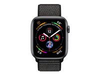 Apple Watch Series 4 (GPS + Cellular) - 44 mm - espace gris en aluminium - montre intelligente avec boucle sport - nylon tissé - noir - taille de bande 145-220 mm - 16 Go - Wi-Fi, Bluetooth - 4G - 36.7 g MTVV2NF/A