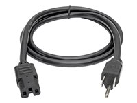 Tripp Lite 8ft Power Cord Cable 5-15P to C15 Heavy Duty 15A 14AWG 8' - Câble d'alimentation - NEMA 5-15 (M) pour IEC 60320 C15 - CA 110 V - 2.44 m - moulé - noir P019-008