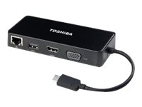 Toshiba USB-C to HDMI/VGA Travel Adapter - Station d'accueil - USB-C - VGA, HDMI - GigE - pour Dynabook Toshiba Portégé X20, X20W, X30, X30T; Toshiba Tecra X40; Portégé X20W; Tecra X40 PA5272U-2PRP