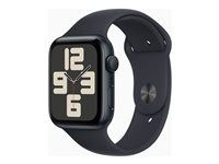 Apple Watch SE (GPS) - 2e génération - 44 mm - aluminium minuit - montre intelligente avec bande sport - fluoroélastomère - minuit - taille du bracelet : M/L - 32 Go - Wi-Fi, Bluetooth - 32.9 g MRE93QF/A
