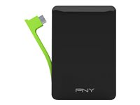 PNY PowerPack M3000 - Banque d'alimentation - 3000 mAh - 1 A (Micro-USB de type B) - sur le câble : Micro-USB P-B3000-1MK01-RB