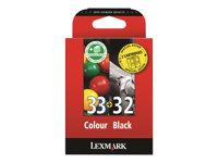 Lexmark Combo Pack #32 + #33 - Pack de 2 - noir, couleur (cyan, magenta, jaune) - originale - cartouche d'encre - pour Lexmark P6210, X2500, X2510, X2530, X2550, X2580, X5410, X5450, X5470, X5490, X5495, Z845 80D2951
