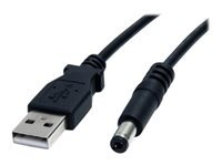 StarTech.com Câble d'alimentation USB vers connecteur annulaire de type M - Cordon CC USB vers 5,5 mm 5 V - 2 m - Câble d'alimentation - USB (alimentation uniquement) (M) pour prise CC 5,5 mm (M) - 2 m - moulé - noir USB2TYPEM2M