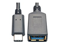 Tripp Lite 6 Inch USB 3.1 Gen 1 5 Gbps Cable USB Type-C USB-C to USB Type A M/F 6" - Câble USB - USB type A (F) pour 24 pin USB-C (M) - USB 3.1 - 15.24 cm - moulé - noir U428-06N-F