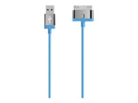 Belkin MIXIT ChargeSync Cable - Câble de chargement / de données - USB (M) pour Apple Dock (M) - 2 m - bleu - pour Apple iPad/iPhone/iPod (Apple Dock) F8J041CW2M-BLU