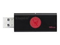 Kingston DataTraveler 106 - Clé USB - 16 Go - USB 3.1 Gen 1 - Noir sur rouge DT106/16GB