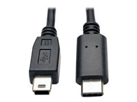 Tripp Lite 6ft USB 2.0 Hi-Speed Cable 5-Pin Mini-B to USB Type-C USB-C M/M 6' - Câble USB - USB-C (M) pour mini USB type B (M) - USB 2.0 - 1.83 m - moulé - noir U040-006-MINI
