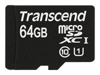 Transcend TS64GUSDU1 - Carte mémoire flash - 64 Go - UHS Class 1 / Class10 - SDXC UHS-I TS64GUSDU1