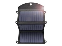 DLH - Chargeur solaire - 19 Watt - connecteurs de sortie : 2 - noir DY-AU4785