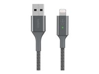 Belkin BOOST CHARGE Smart - Câble Lightning - USB mâle pour Lightning mâle - 1.2 m - gris - pour Apple iPad/iPhone/iPod (Lightning) CAA007BT04GR