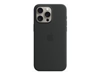 Apple - Coque de protection pour téléphone portable - compatibilité avec MagSafe - silicone - noir - pour iPhone 15 Pro Max MT1M3ZM/A