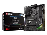 MSI B360 GAMING PRO CARBON - Carte-mère - ATX - Socket LGA1151 - B360 - USB 3.1 Gen 1, USB-C Gen2, USB 3.1 Gen 2 - Gigabit LAN - carte graphique embarquée (unité centrale requise) - audio HD (8 canaux) B360 GAMING PRO CARBON