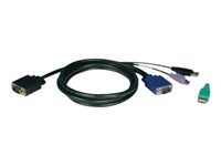 Tripp Lite 10ft USB / PS2 Cable Kit for KVM Switches B040 / B042 Series KVMs 10' - Kit de câbles clavier / vidéo / souris (KVM) - 3 m - moulé P780-010