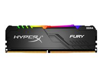 HyperX FURY RGB - DDR4 - module - 8 Go - DIMM 288 broches - 3000 MHz / PC4-24000 - CL15 - 1.35 V - mémoire sans tampon - non ECC - noir HX430C15FB3A/8