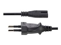 StarTech.com 2m (6ft) Laptop Power Cord, EU Plug to C7, 2.5A 250V, 18AWG, Notebook / Laptop Replacement AC Power Cord, Printer/Power Brick Cord, Europlug to IEC 60320 C7 - Laptop Charger Cable, Black (752E-2M-POWER-LEAD) - Câble d'alimentation - Europlug (P) pour power IEC 60320 C7 - CA 250 V - 2.5 A - 2 m - noir 752E-2M-POWER-LEAD