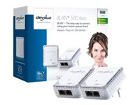 devolo dLAN 500 duo - Starter Kit - pont - HomePlug AV (HPAV) - Branchement mural (pack de 2) 9105