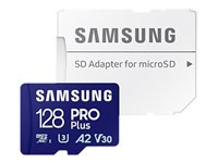 Samsung PRO Plus MB-MD128SA - Carte mémoire flash (adaptateur microSDXC vers SD inclus(e)) - 128 Go - A2 / Video Class V30 / UHS-I U3 - microSDXC UHS-I - bleu MB-MD128SA/EU