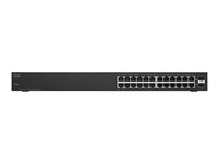 Cisco Small Business SG110-24HP - Commutateur - non géré - 12 x 10/100/1000 (PoE) + 12 x 10/100/1000 + 2 x SFP Gigabit combiné - Montable sur rack - PoE (100 W) SG110-24HP-EU
