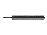 Knürr DI-STRIP Euro Plug System - Unité de distribution d'alimentation (rack-montable) - CA 230 V - entrée : IEC 60320 Fiche E - connecteurs de sortie : 12 - 1U - 19" - 2.5 m - gris clair, gris foncé, RAL 7035, RAL 7021 036003121