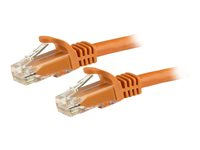 StarTech.com Câble réseau Cat6 Gigabit UTP sans crochet de 15m - Cordon Ethernet RJ45 anti-accroc - Câble patch Mâle / Mâle - Orange - Cordon de raccordement - RJ-45 (M) pour RJ-45 (M) - 15 m - UTP - CAT 6 - moulé, sans crochet - orange N6PATC15MOR