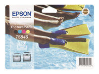 Epson PicturePack T5846 - Couleur (cyan, magenta, jaune, noir) - blister - cartouche imprimante/kit papier - pour PictureMate 240, 260, 280 C13T58464010