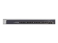 NETGEAR Smart XS716T - Commutateur - L3 Lite - intelligent - 16 x 10GBase-T + 2 x 10 Gigabit SFP+ partagés - de bureau, Montable sur rack XS716T-100NES