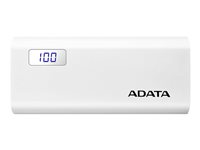 ADATA P12500D - Banque d'alimentation - 12500 mAh - 2.1 A - 2 connecteurs de sortie (USB) - blanc AP12500D-DGT-5V-CWH