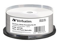 Verbatim - 25 x BD-R - 25 Go 6x - surface imprimable large - spindle 43738