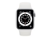Apple Watch Series 6 (GPS) - 40 mm - aluminium argenté - montre intelligente avec bande sport - fluoroélastomère - blanc - taille du bracelet : S/M/L - 32 Go - Wi-Fi, Bluetooth - 30.5 g MG283NF/A