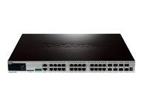 D-Link xStack DGS-3420-28PC - Commutateur - Géré - 24 x 10/100/1000 + 4 x SFP Gigabit combiné + 4 x 10 Gigabit SFP+ - Montable sur rack - PoE DGS-3420-28PC