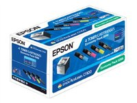 Epson Economy Pack - Pack de 4 - noir, jaune, cyan, magenta - originale - cartouche de toner - pour AcuLaser C1100, CX11 C13S050268