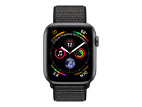 Apple Watch Series 4 (GPS) - 40 mm - espace gris en aluminium - montre intelligente avec boucle sport - nylon tissé - noir - taille de bande 130-190 mm - 16 Go - Wi-Fi, Bluetooth - 30.1 g MU672NF/A