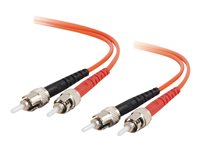 C2G ST-ST 50/125 OM2 Duplex Multimode PVC Fiber Optic Cable (LSZH) - Cordon de raccordement - ST multi-mode (M) pour ST multi-mode (M) - 5 m - fibre optique - duplex - 50 / 125 microns - OM2 - sans halogène - orange 85471