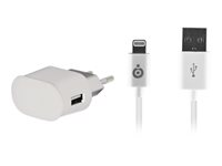 BigBen Connected - Adaptateur secteur - 5 Watt - 2.4 A (USB) - sur le câble : Lightning - blanc - pour Apple iPad/iPhone/iPod (Lightning) MINICSIP52AW
