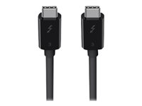 Belkin Thunderbolt 3 - Câble Thunderbolt - 24 pin USB-C (M) pour 24 pin USB-C (M) - USB 3.1 Gen 2 / Thunderbolt 3 / DisplayPort 1.2 - 80 cm - noir - pour P/N: F4U109tt F2CD084BT0.8MBK
