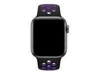 Apple 40mm Nike Sport Band - Bracelet de montre pour montre intelligente - taille S/M & M/L - black/hyper grape - pour Watch (38 mm, 40 mm) MV7Y2ZM/A