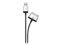 Belkin ChargeSync Cable - Câble de chargement / de données - connecteur à 30 broches de station d'accueil Samsung (M) pour USB (M) - 2 m - noir - pour Samsung Galaxy Tab, Tab WiFi F8J126BT2M-BLK