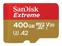 SanDisk Extreme - Carte mémoire flash (adaptateur microSDXC vers SD inclus(e)) - 400 Go - A2 / Video Class V30 / UHS-I U3 - microSDXC UHS-I SDSQXA1-400G-GN6MA