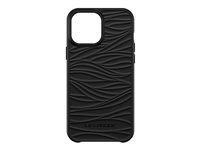 LifeProof WAKE - Coque de protection pour téléphone portable - 85 % de plastique recyclé provenant de l'océan - noir - modèle d'onde douce - pour Apple iPhone 13 Pro Max 77-85702