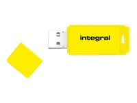 Integral Neon - Clé USB - 128 Go - USB 2.0 - jaune INFD128GBNEONYL