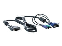 HPE PS2 Server Console Cable - Câble clavier / vidéo / souris (KVM) - PS/2, HD-15 (VGA) (M) - 1.8 m (pack de 2) - pour HPE 600; ProLiant DL370 G6, DL585 G6, ML110 G6, ML110 G7, ML330 G6, ML350 G6; Rack AF612A